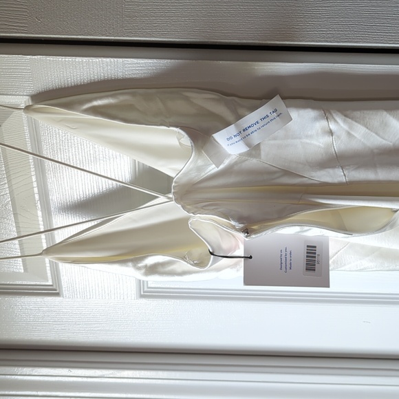 Fame and Partners Asymmetrical Draped Dress in white NWT - Picture 6 of 6